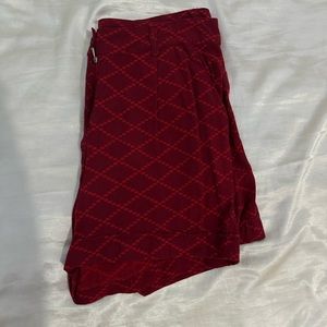 Soft fabric short red pants